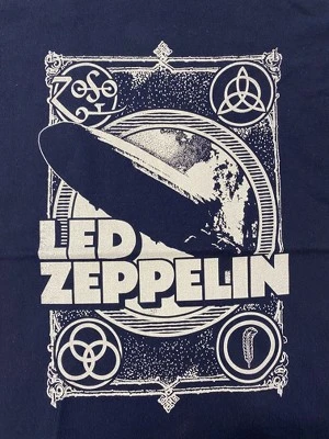 Led Zeppelin Plane Logo & Icons Crew Neck Short Sleeve Navy Boy's T-shirt 3 Led Zeppelin Plane Logo & Icons Crew Neck Short Sleeve Navy Boy's T-shirt