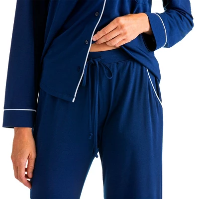 Softies Women's Ankle PJ Set With Contrast Piping 6 Softies Women's Ankle PJ Set With Contrast Piping - Image 4