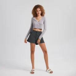 Women's Knit Shorts - Gray 9 Women's Knit Shorts - Gray -Best Clothing Store GUEST fbf58fba c0f8 4f90 a364 a5f54decb13a