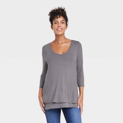 3/4 Sleeve Scoop Neck Nursing Maternity T-Shirt - Isabel Maternity By Ingrid & Isabel™ 7 3/4 Sleeve Scoop Neck Nursing Maternity T-Shirt - Isabel Maternity By Ingrid & Isabel™ - Image 5