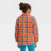 Girls' Button-Down Plaid Shacket - Cat & Jack™ Orange -Best Clothing Store GUEST fd60bace ca83 4bb6 9bed ef2145197fe6