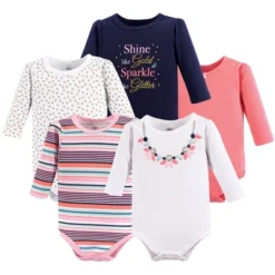 Little Treasure Baby Girl Cotton Long-Sleeve Bodysuits 5pk, Sparkle Necklace -Best Clothing Store GUEST fd78cd45 d56d 4b4b 8ef3 791f414f59a7