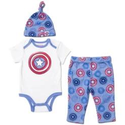 Marvel Avengers Hulk Captain America Spider-Man Baby Bodysuit Pants And Hat 3 Piece Outfit Set Newborn To Infant -Best Clothing Store GUEST fdbe186d f3c0 4315 9b4c 32f32d1b7189
