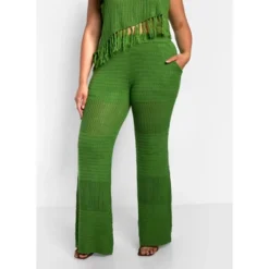 Rebdolls Women's Shanti Crochet Bell Bottom Pants W. Pockets -Best Clothing Store GUEST fe0683bf 30f0 4b6a adb1 595862006faf