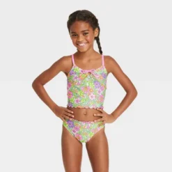 Girls' Flower Love Tankini Set - Cat & Jack™ Light Green/Light Pink -Best Clothing Store GUEST fe635870 fd32 466e 8b74 ad266b2016c3