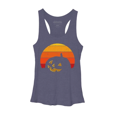 Women's Design By Humans Vintage Retro Sunset Halloween Pumpkin I By Lemonpepper Racerback Tank Top 8 Women's Design By Humans Vintage Retro Sunset Halloween Pumpkin I By Lemonpepper Racerback Tank Top - Image 6