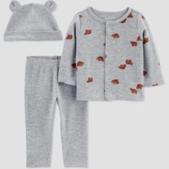 Carter's Just One You® Baby 3pc Bear Thermal Top & Bottom Set With Hat - Gray -Best Clothing Store GUEST ff205a04 addb 4dc2 9fc5 3d4956f90288