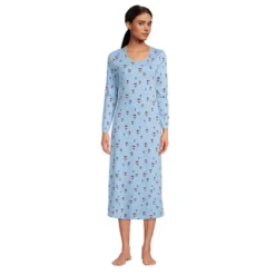 Lands' End Women's Supima Cotton Long Sleeve Midcalf Nightgown -Best Clothing Store GUEST ff520581 b28b 4d6c bab8 0ac91fe82294