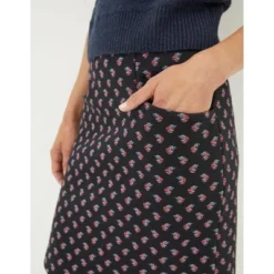 FatFace Womens Black Jennie Floral Geo Jersey Skirt